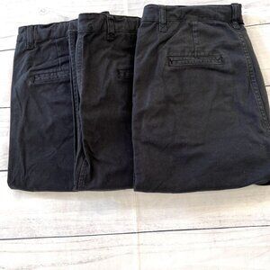 David Oliver Bundle Of 3 Black Pants (Husky Fit)